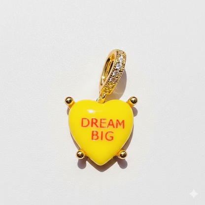 Love Heart Charm Pendant - Dream Big