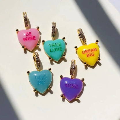 Love Heart Charm Pendant - Dream Big