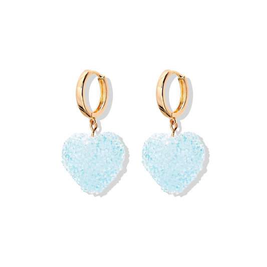 Candy Heart Earrings - Blue Raspberry