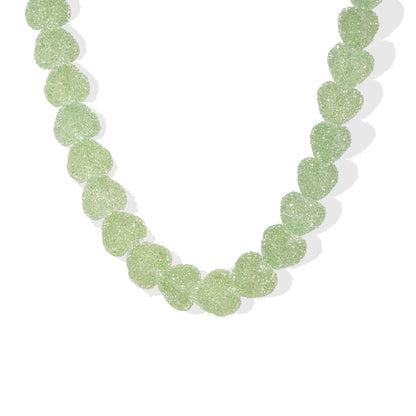 Candy Heart Necklace - Lime Fizz