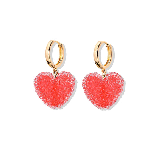 Candy Heart Earrings - Juicy Peach